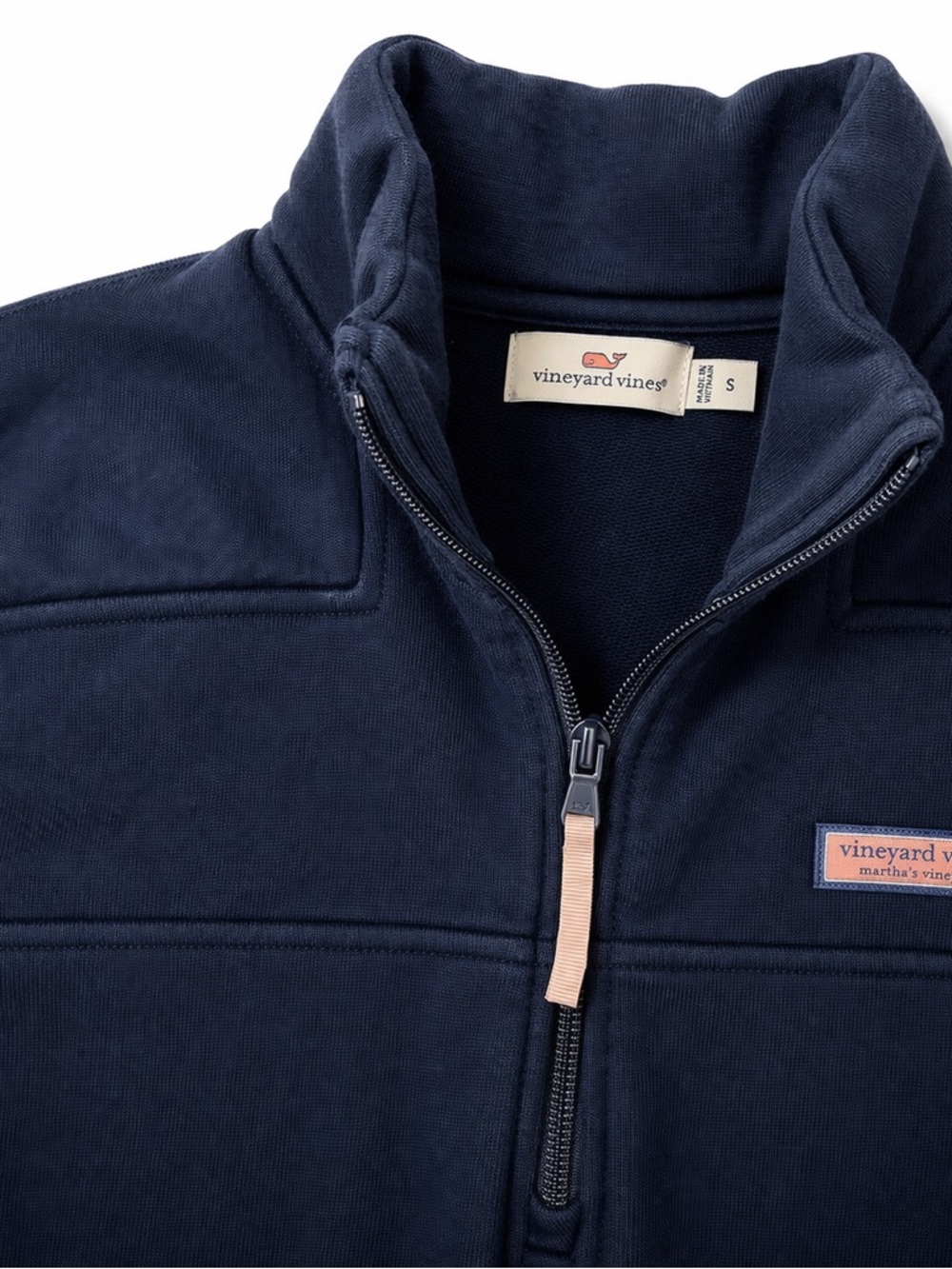 Vineyard Vines Navy Quarter Zip Pullover Small Preppy Coastal Classic - Picture 6 of 15
